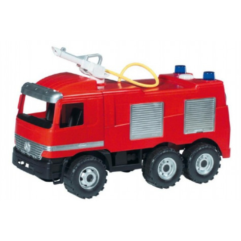 Lena Mercedes auto hasiči plast 60cm stříkací vodu nádržka 1,6l v krabici 68x38x27cm ~ 1