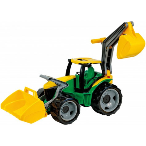 Lena Traktor se lžící a bagrem plast zeleno-žlutý 65cm ~ 1