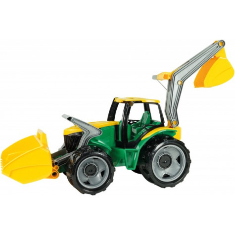 Lena Traktor se lžící a bagrem plast zeleno-žlutý 65cm ~ 4