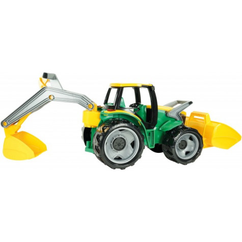Lena Traktor se lžící a bagrem plast zeleno-žlutý 65cm ~ 7