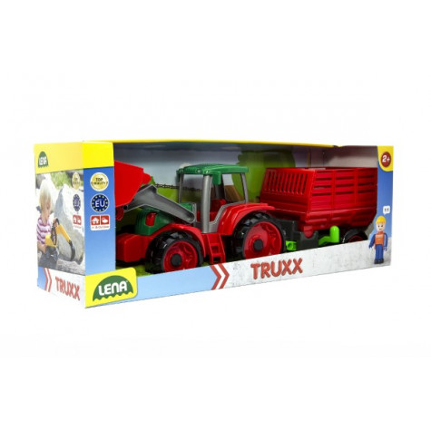 Lena Auto Truxx traktor nakladač s přívěsem na seno s figurkou