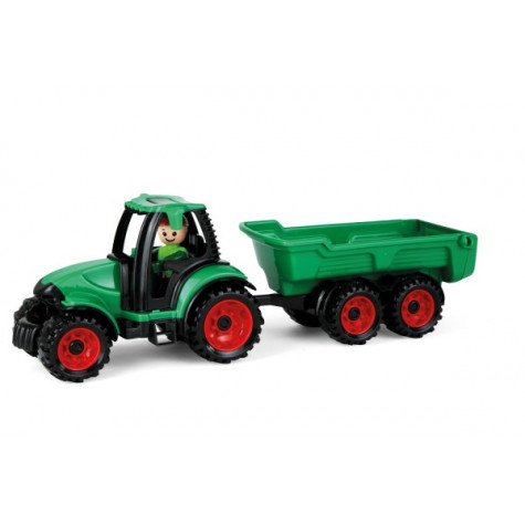 Lena Auto Truckies traktor s vlečkou plast 32cm s figurkou ~ 1