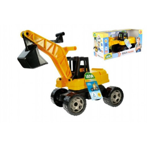 Lena Bagr žlutočerný Giga Trucks plast 70cm v krabici 70x35x29cm