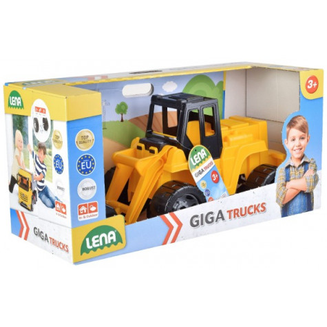 Lena Nakladač žlutočerný Giga Trucks plast 62cm v krabici 70x35x29cm