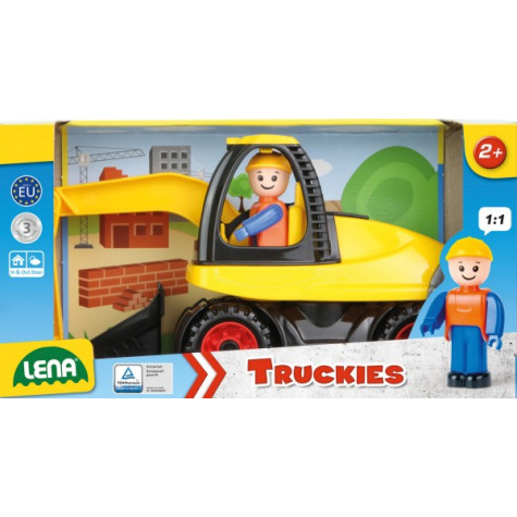 Lena Auto Truckies bagr plast 25cm s figurkou ~ 3