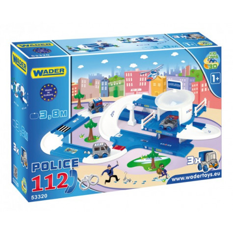 Wader Garáž+dráha Kid Cars 3D Policie plast 3,8m ~ 2