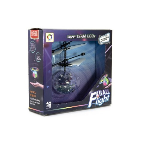 Vrtulníková koule průhledná létající plast 13x11cm s USB kabelem na nabíjení ~ 2