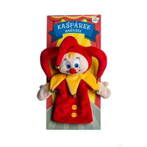 Teddies Kašpárek maňásek na ruku plyšový 27cm s rolničkami ~ 2