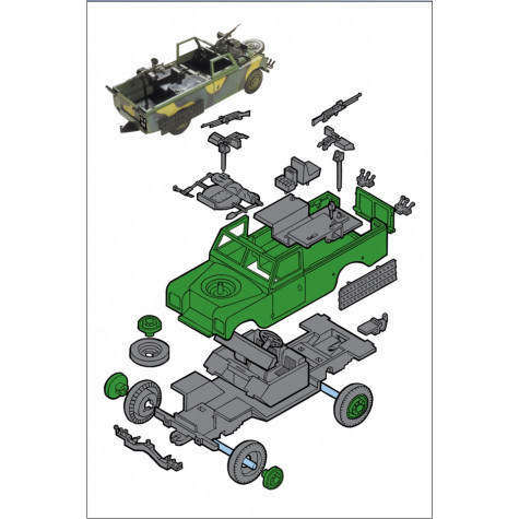 Stavebnice Monti System 29 Commando Land Rover 1:35