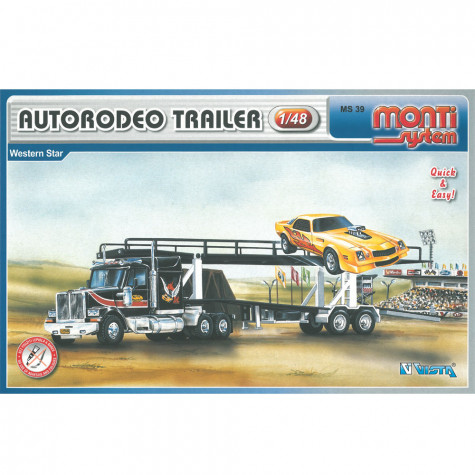 Stavebnice Monti System 39 Autorodeo trailer Western star 1:48 ~ 3