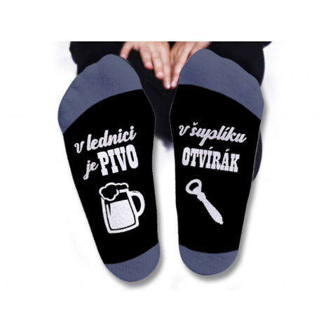 Pánské ponožky - V lednici je pivo - vel. 43-46 ~ 1