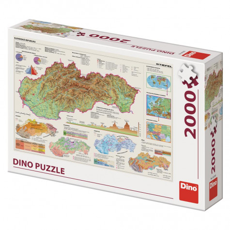 Dino Puzzle Mapa Slovenska 2000 dílků ~ 1