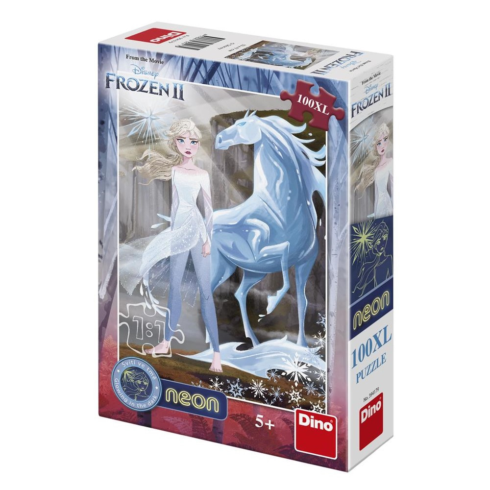 Dino Frozen II/Ledové království II neon puzzle 100XL dílků