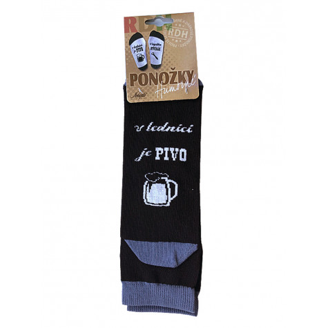 Pánské ponožky - V lednici je pivo - vel. 43-46 ~ 2
