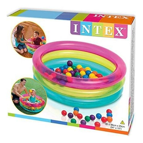 Intex 48674 Bazén dětský nafukovací 3 komory 86x25 cm + 50 míčků
