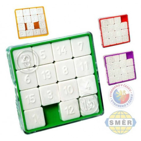 Směr Hra 15 hlavolam přesouvačka plast 7,5x7,5cm ~ 2
