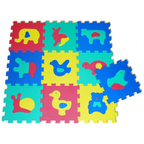 Wiky Pěnové puzzle Zvířata 32x32cm 10ks ~ 4