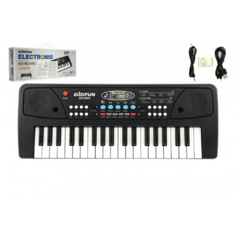 Piano/Varhany/Klávesy 37 kláves, napájení na USB + přehrávač MP3 + mikrofon 40cm