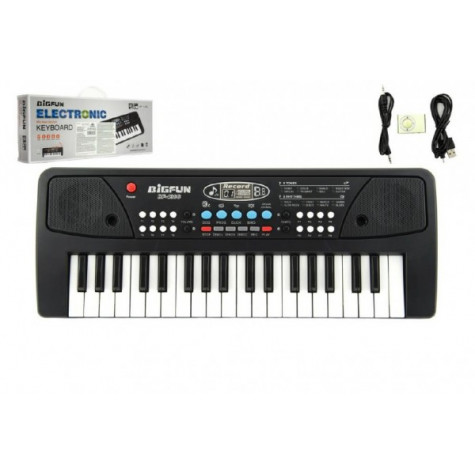 Piano/Varhany/Klávesy 37 kláves, napájení na USB + přehrávač MP3 + mikrofon 40cm ~ 1