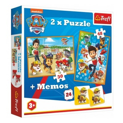 Trefl Puzzle 2v1 Tlapková patrola 30, 48 dílků + pexeso