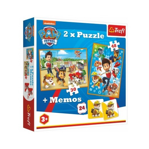 Trefl Puzzle 2v1 Tlapková patrola 30, 48 dílků + pexeso ~ 1