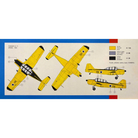 Směr Model letadlo Fokker S 11 Instructor 20,2x27,2cm ~ 3