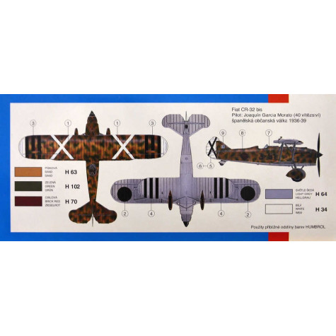 Směr Model letadlo Fiat CR-32 Freccia 14,9x19cm