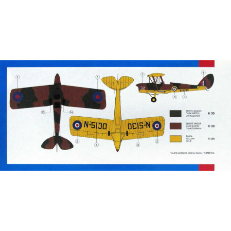 Směr Model letadlo D.H.82 Tiger Moth 15,4x19cm