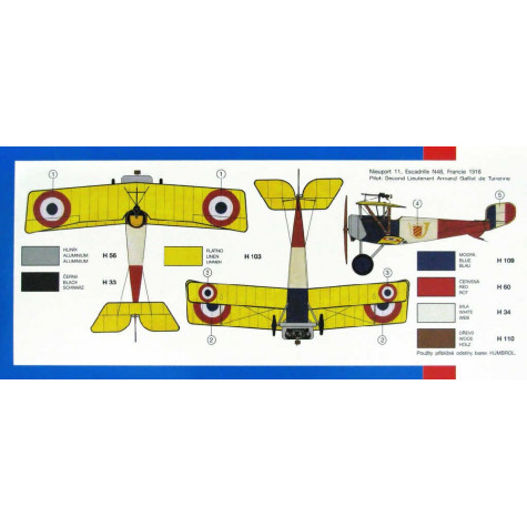 Směr Model letadlo Nieuport 11/16 Bebe 12,9x16,2cm ~ 3
