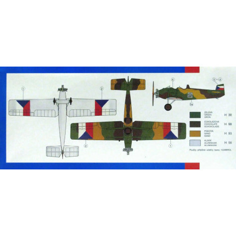 Směr Model letadlo Avia BH 11 13,2x19,4cm ~ 3