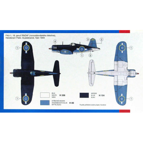 Směr Model letadlo F4U-1 Corsair 14,1x17,3cm ~ 3