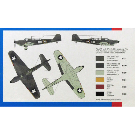 Směr Model letadlo Fairey Fulmar MK.I/MK.II 17x19,6cm ~ 3