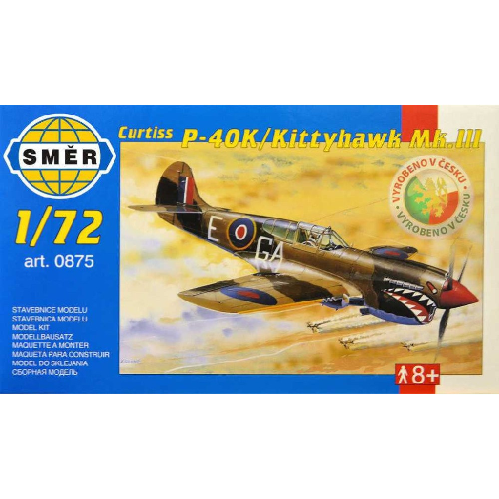 Směr Model letadlo Curtiss P-40 K Kittyhawk MK.3 13,2x15,7cm