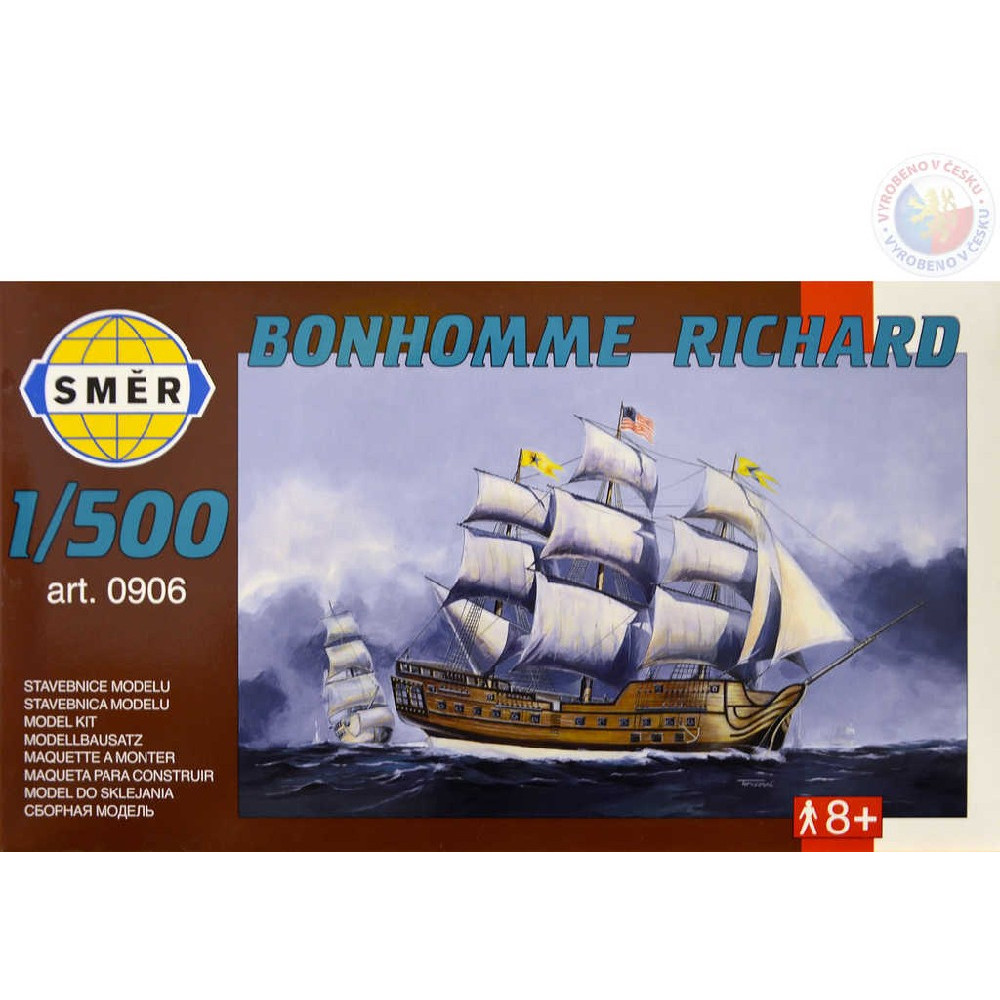 Směr Model loď Bonhomme Richard 12,3x15cm