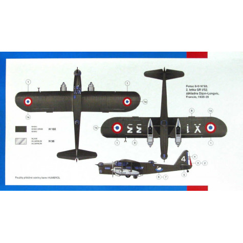 Směr Model letadlo Potez 540 22,5x30,7cm ~ 3