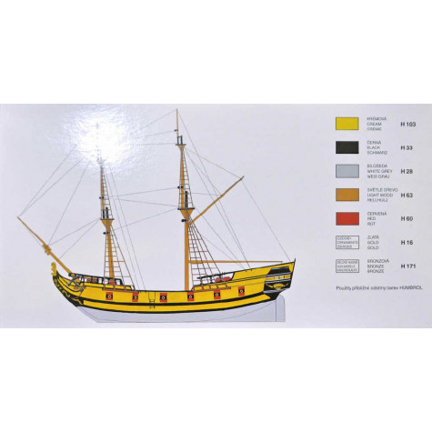 Směr Model loď Black Falcon Pirátská loď 1:120 24,7x27,6cm
