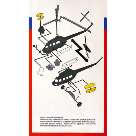 Směr Model vrtulník Kliklak Vrtulník Mil Mi-2 27,6x30cm ~ 2