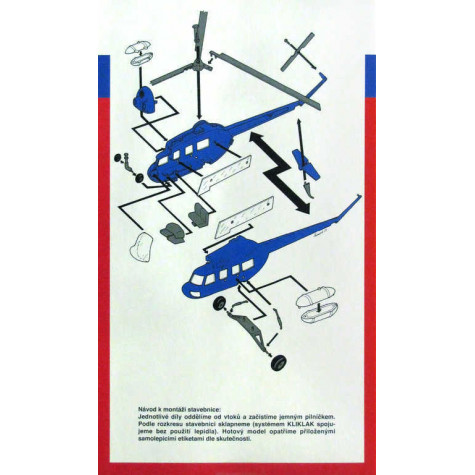 Směr Model vrtulník Kliklak Vrtulník Mil Mi 2 - Policie 27,6x30cm ~ 3