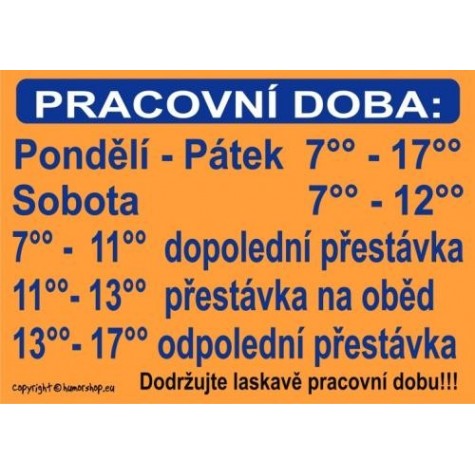 Certifikát - Pracovní doba ~ 1