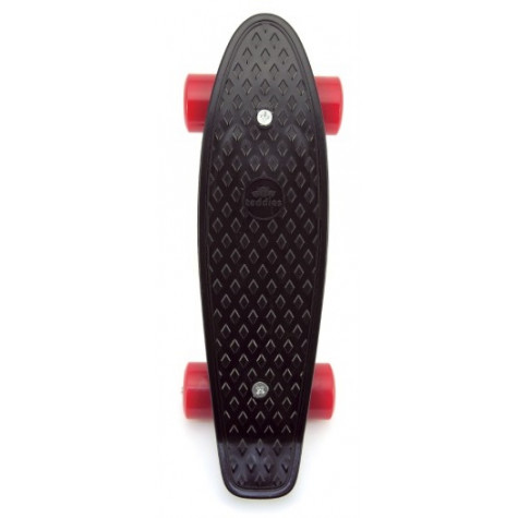 Skateboard pennyboard 43cm, nosnost 60kg plastové osy - černý, červená kola ~ 2