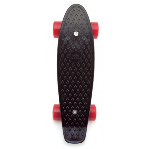 Skateboard pennyboard 43cm, nosnost 60kg plastové osy - černý, červená kola