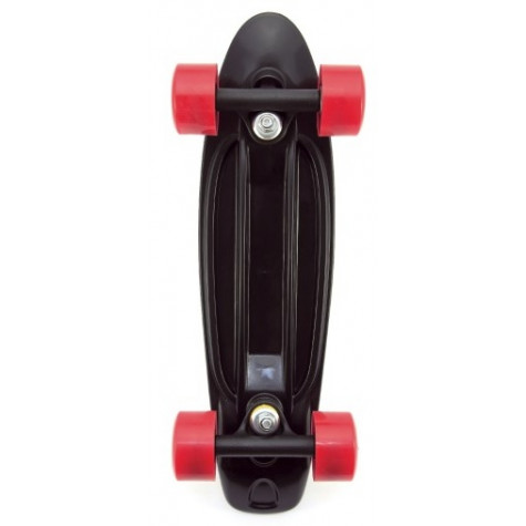 Skateboard pennyboard 43cm, nosnost 60kg plastové osy - černý, červená kola