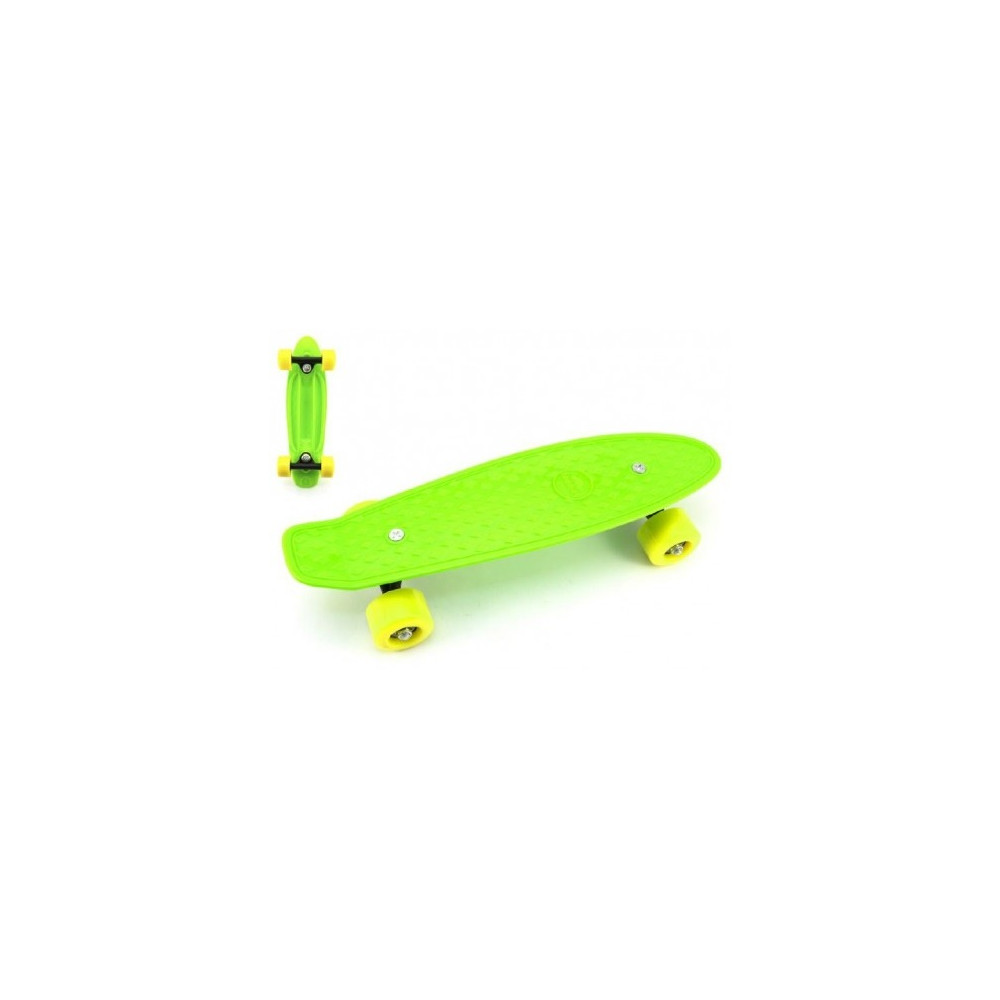 Skateboard pennyboard 43cm, nosnost 60kg plastové osy - zelený, žlutá kola