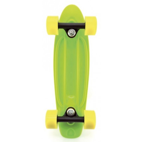 Skateboard pennyboard 43cm, nosnost 60kg plastové osy - zelený, žlutá kola ~ 3