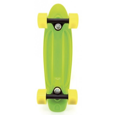 Skateboard pennyboard 43cm, nosnost 60kg plastové osy - zelený, žlutá kola