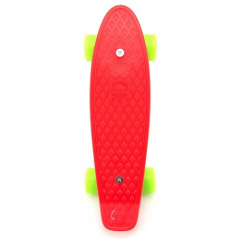 Skateboard pennyboard 43cm, nosnost 60kg plastové osy - červený, zelená kola