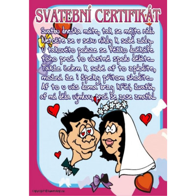 Svatební certifikát