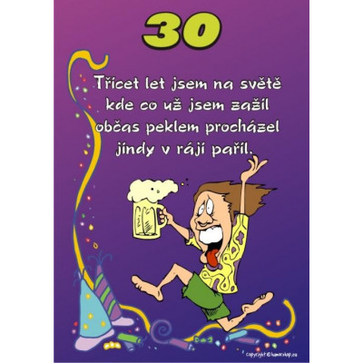 Certifikát - Třicet let jsem na světě 30