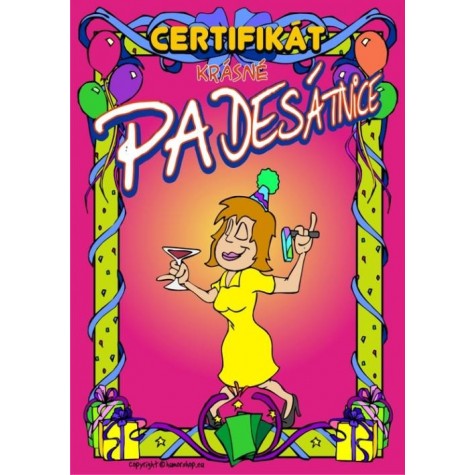 Certifikát krásné padesátnice 50