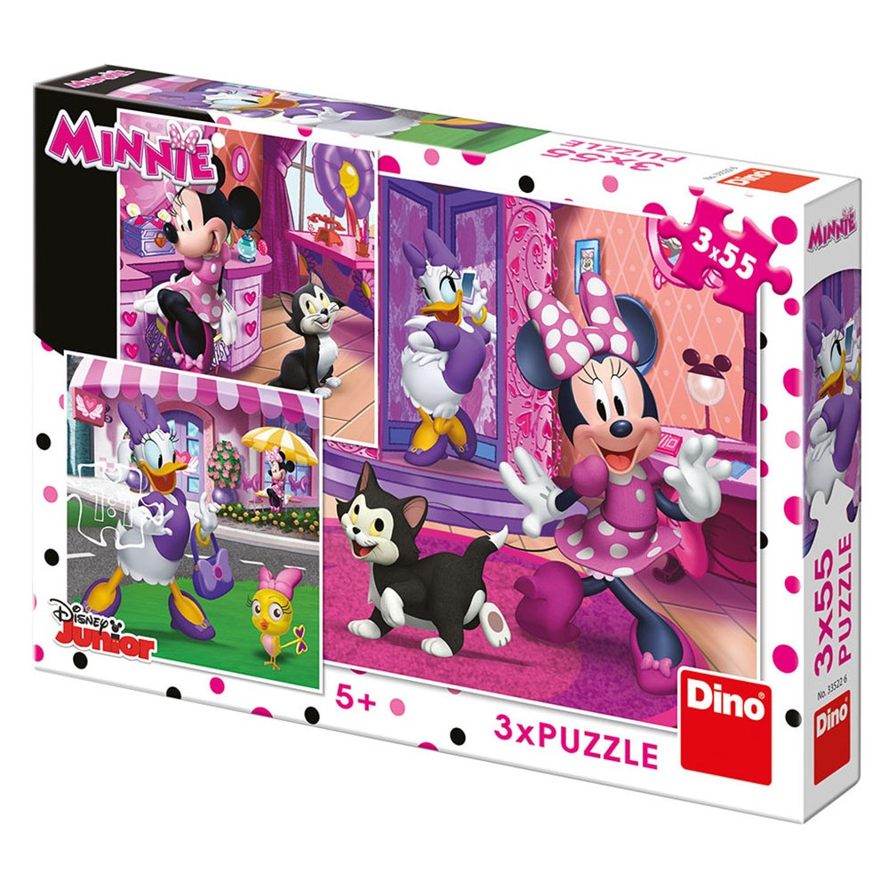 Dino Den s Minnie puzzle 3x55 dílků